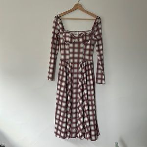 Plaid corset party dress from Cherley